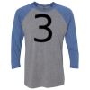 Unisex Triblend Three-Quarter Raglan T-Shirt Thumbnail