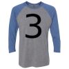 Unisex Triblend Three-Quarter Raglan T-Shirt Thumbnail